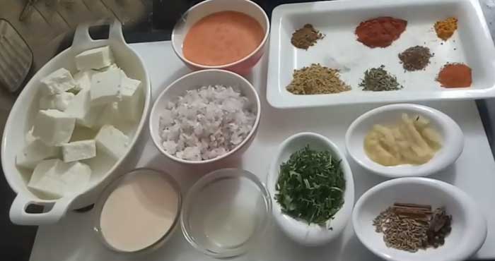 Paneer Do Pyaza ingredients